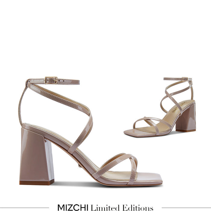 ADAGIO - beige patent strappy sandals