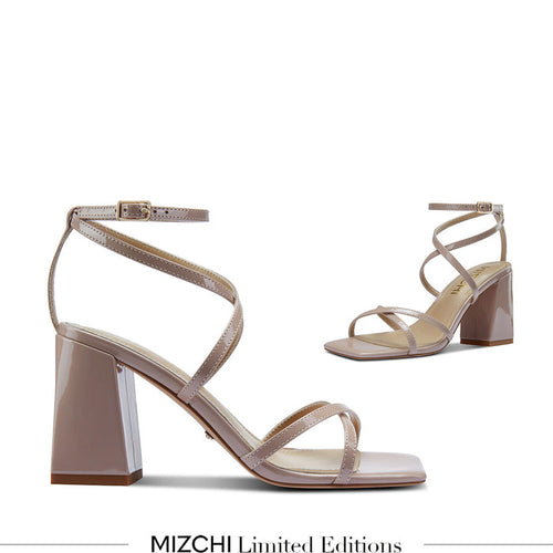 ADAGIO - beige patent strappy sandals