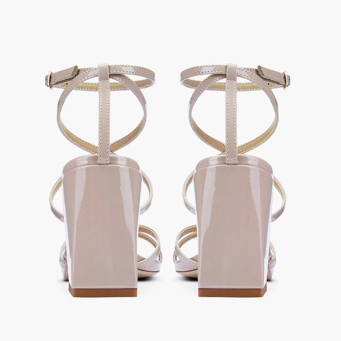 ADAGIO - beige patent strappy sandals
