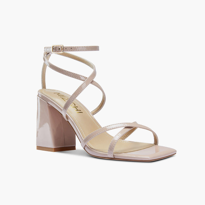 ADAGIO - beige patent strappy sandals