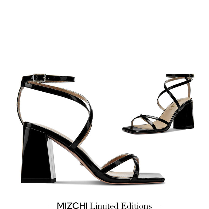 ADAGIO - black patent strappy sandals