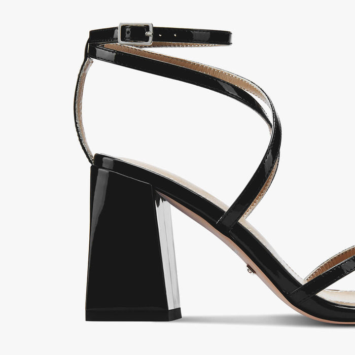 ADAGIO - black patent strappy sandals
