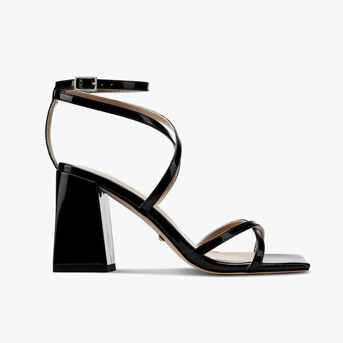 ADAGIO - black patent strappy sandals