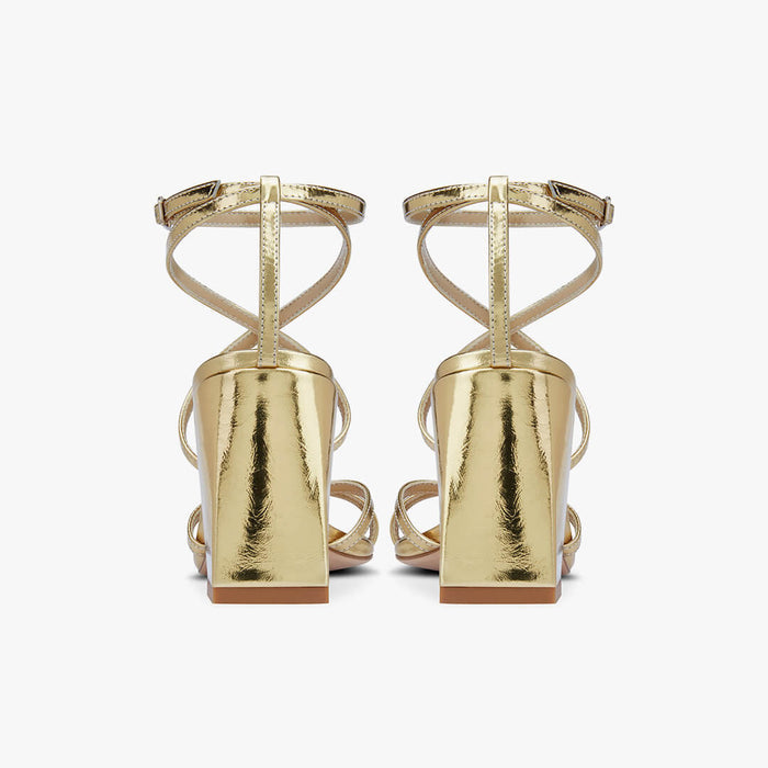 ADAGIO - gold foil strappy sandals