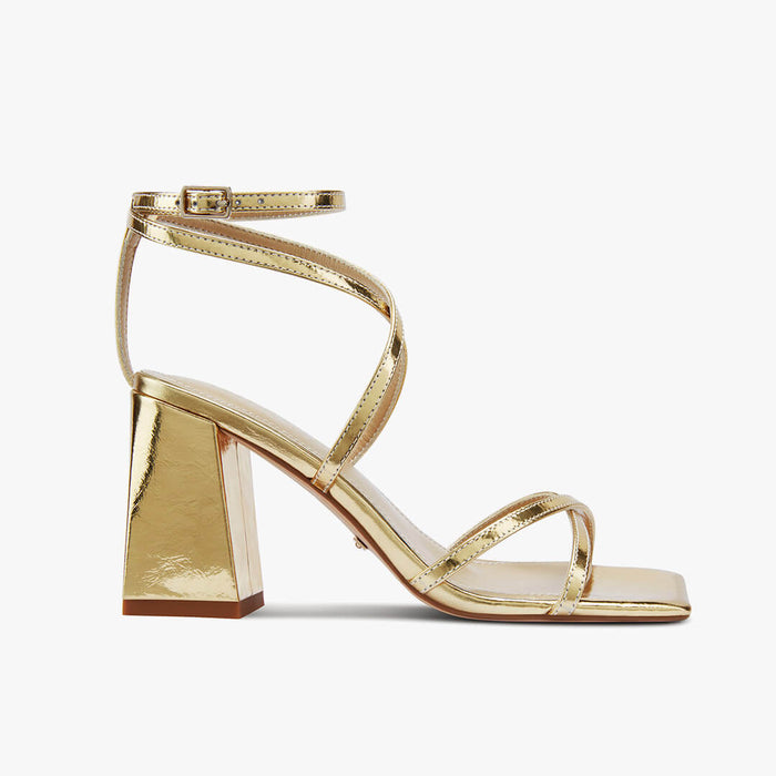 ADAGIO - gold foil strappy sandals
