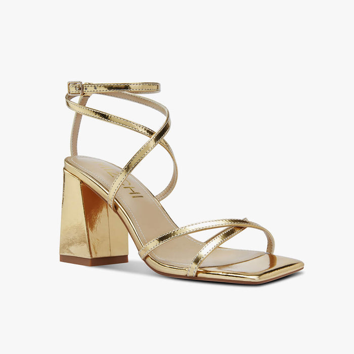 ADAGIO - gold foil strappy sandals