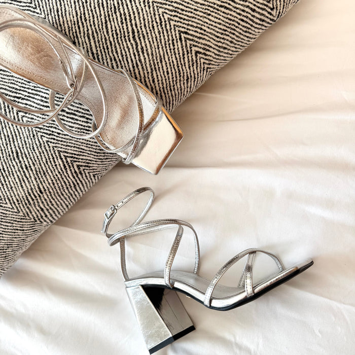 ADAGIO - silver patent strappy sandal