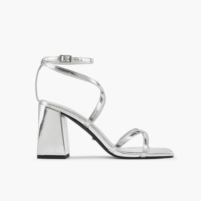 ADAGIO - silver patent strappy sandal