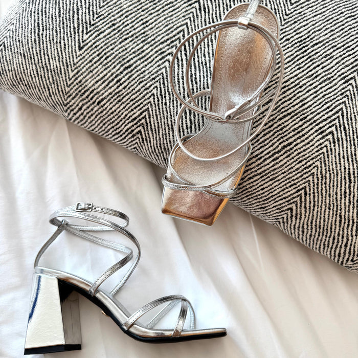 ADAGIO - silver patent strappy sandal