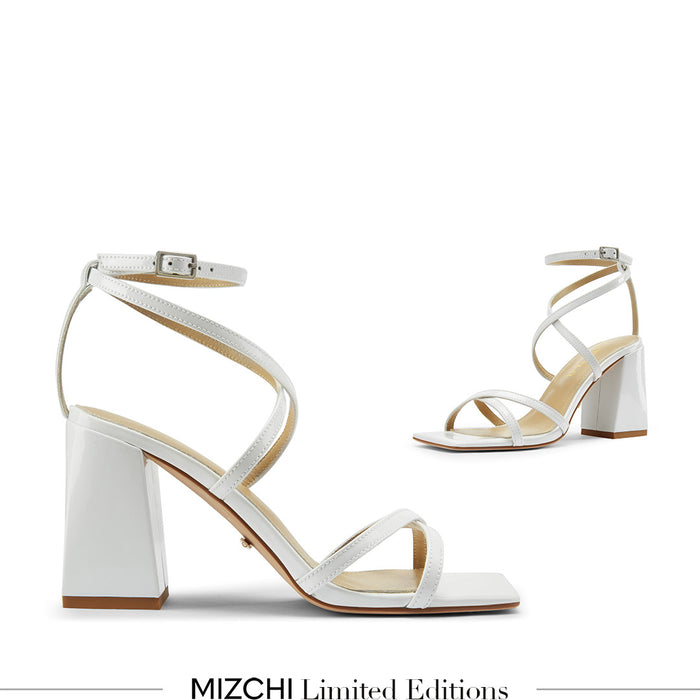 ADAGIO - white patent strappy sandal