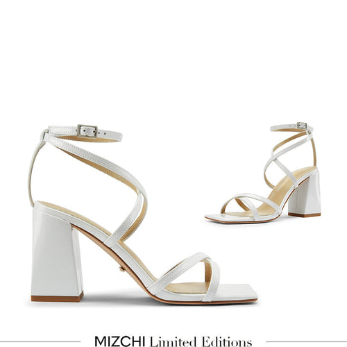 ADAGIO - white patent strappy sandal