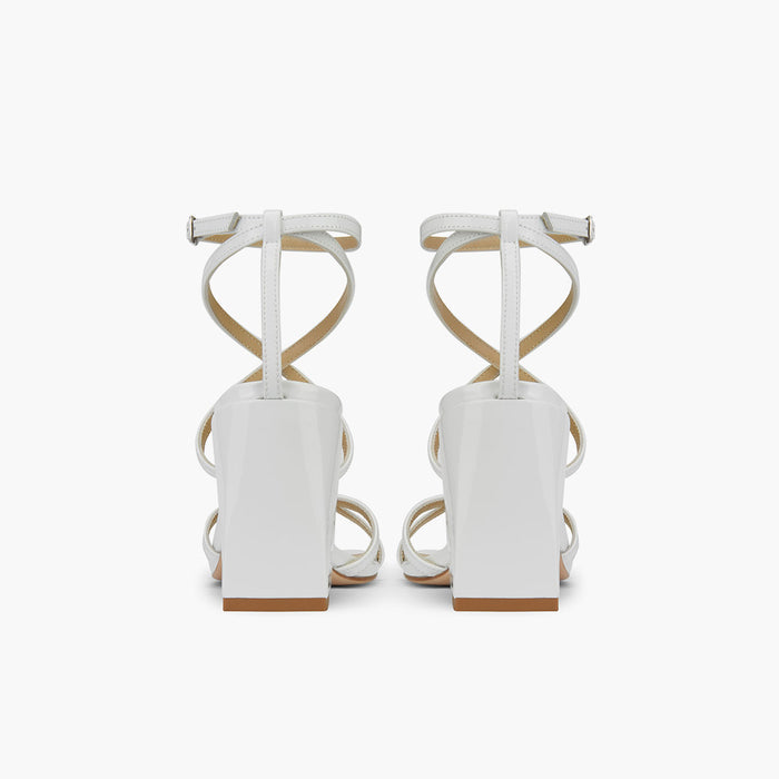ADAGIO - white patent strappy sandal