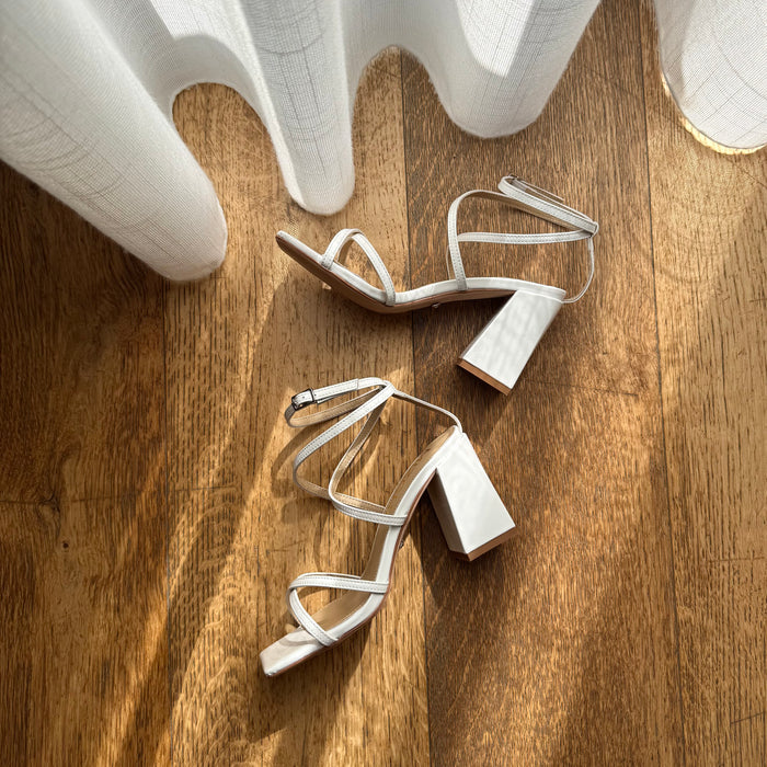 ADAGIO - white patent strappy sandal