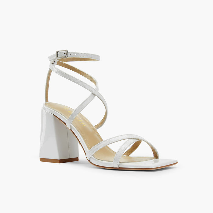 ADAGIO - white patent strappy sandal