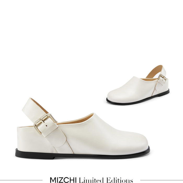 ADORO - ivory leather clogs