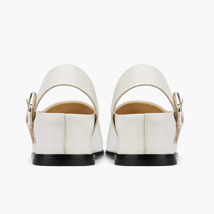 ADORO - ivory leather clogs