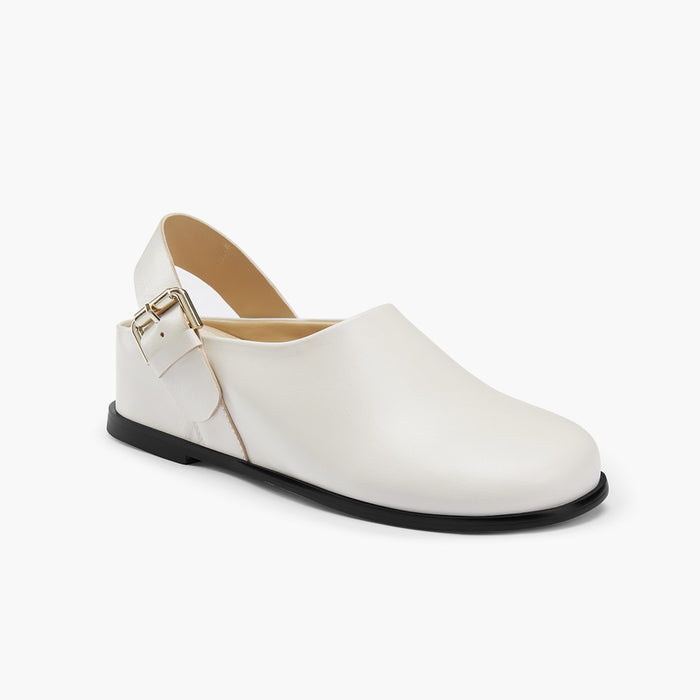 ADORO - ivory leather clogs