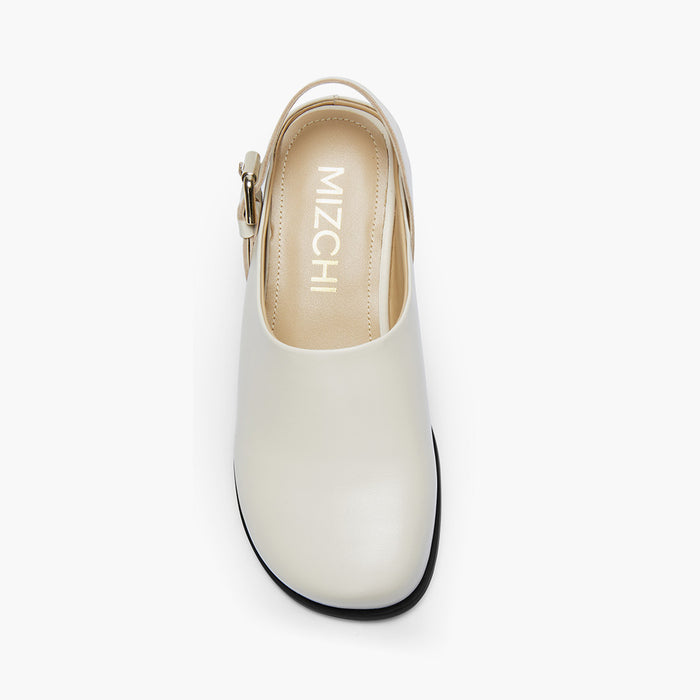 ADORO - ivory leather clogs