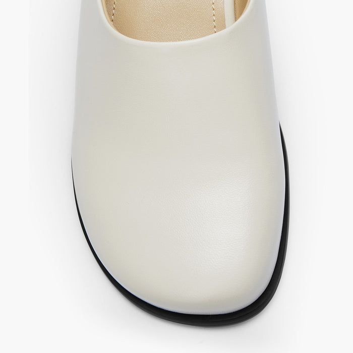 ADORO - ivory leather clogs
