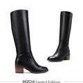 AIJA - Black Leather Knee High Boots