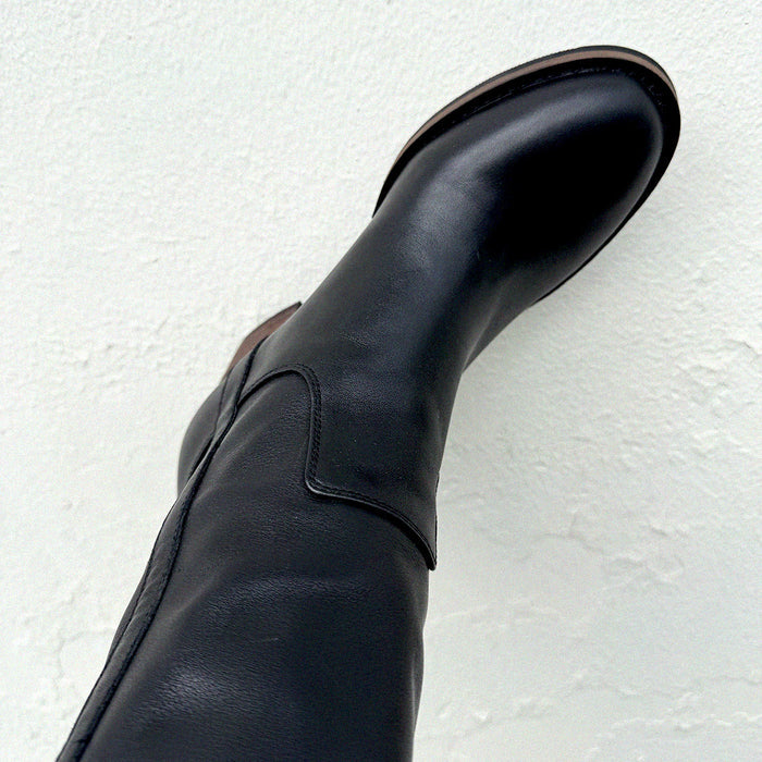 AIJA - Black Leather Knee High Boots