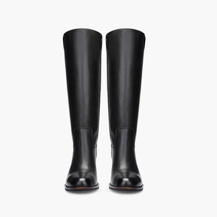 AIJA - Black Leather Knee High Boots