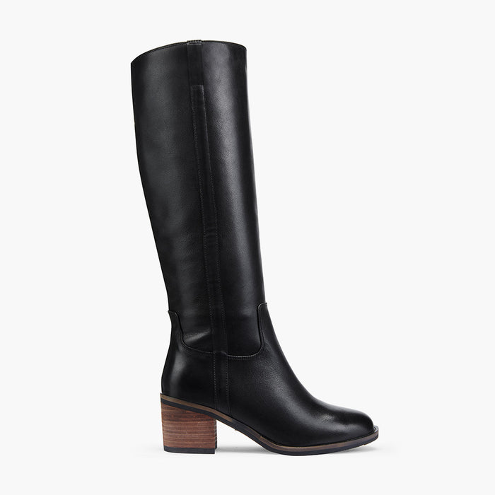 AIJA - Black Leather Knee High Boots