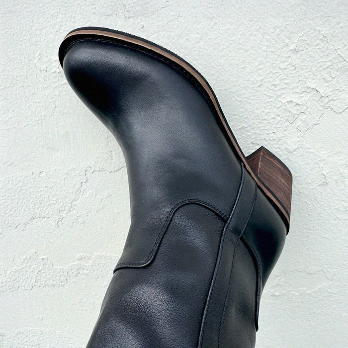 AIJA - Black Leather Knee High Boots