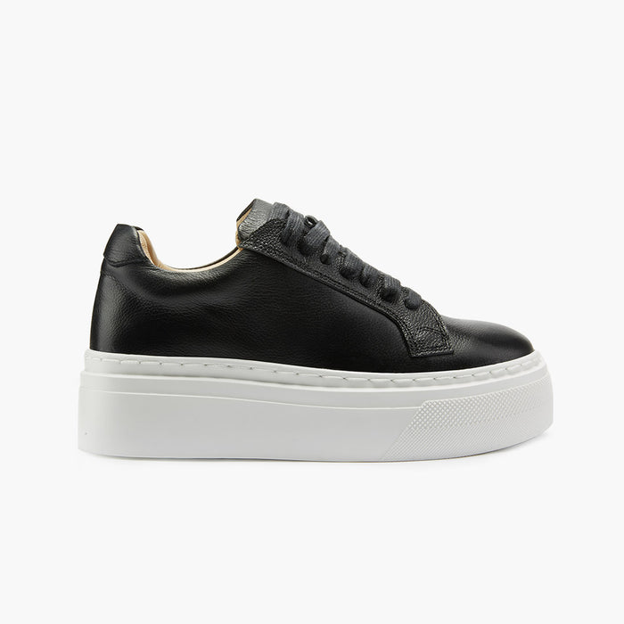 AILANI BLACK - platform leather sneaker