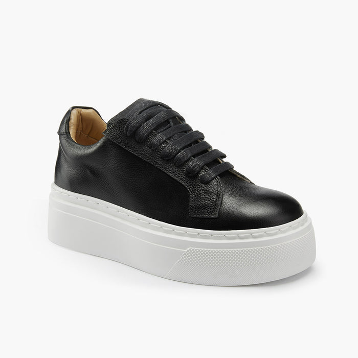 AILANI BLACK - platform leather sneaker