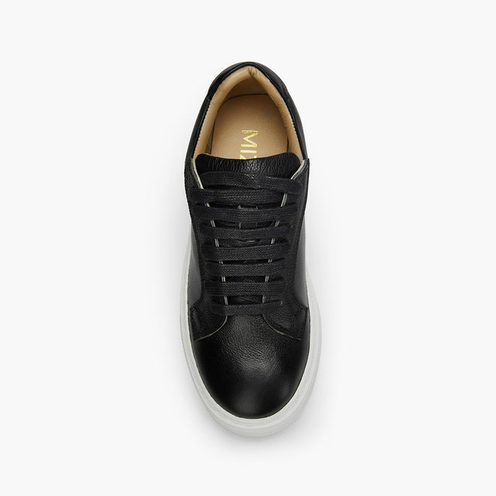 AILANI BLACK - platform leather sneaker