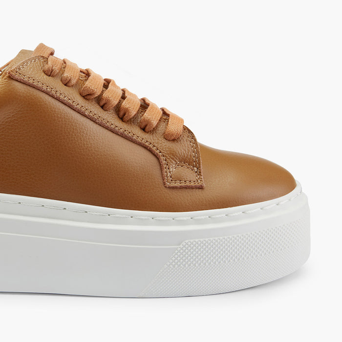 AILANI BROWN - platform leather sneaker