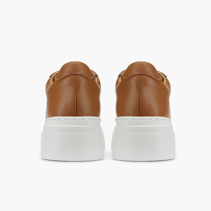 AILANI BROWN - platform leather sneaker