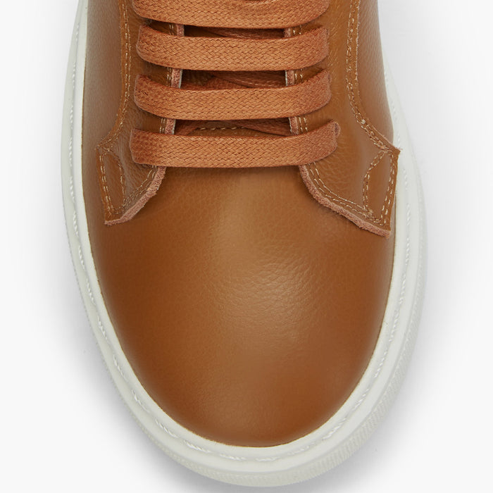 AILANI BROWN - platform leather sneaker