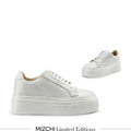 AILANI WHITE - platform leather sneaker