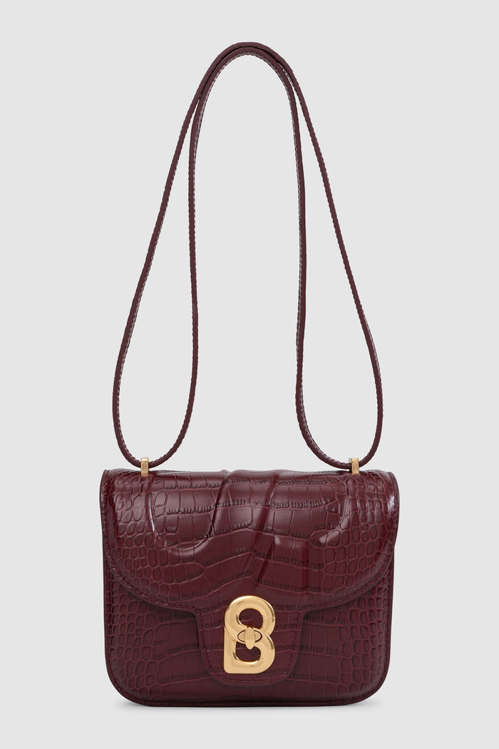 alba bag croco in burgundy by buttonscarves