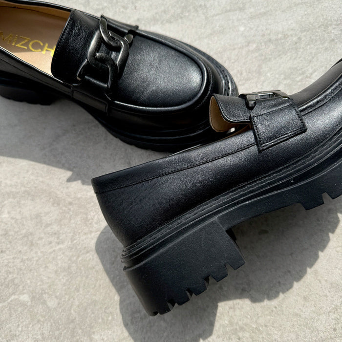 ALCOR BLACK - flatform leather brogue