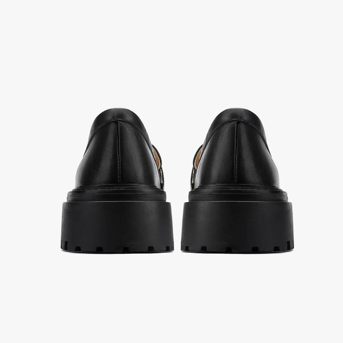 ALCOR BLACK - flatform leather brogue