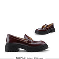 ALCOR BROWN - flatform leather brogue