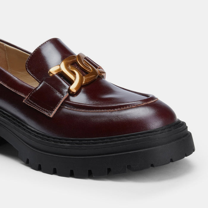 ALCOR BROWN - flatform leather brogue