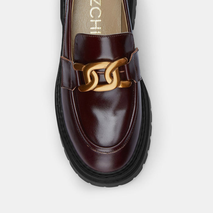 ALCOR BROWN - flatform leather brogue