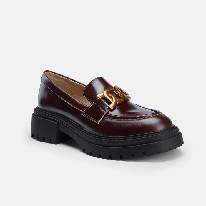 ALCOR BROWN - flatform leather brogue