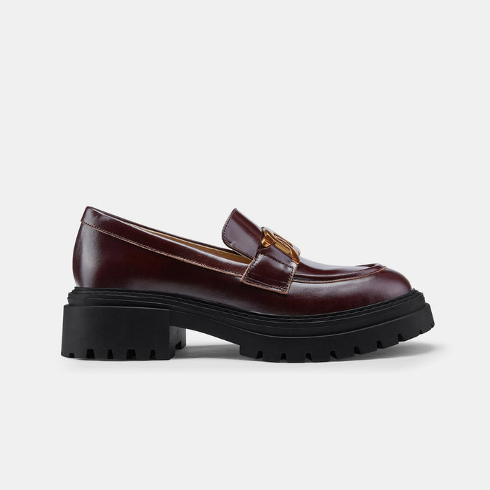ALCOR BROWN - flatform leather brogue