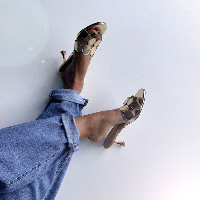 ALLEGRA GOLD  - leather mule