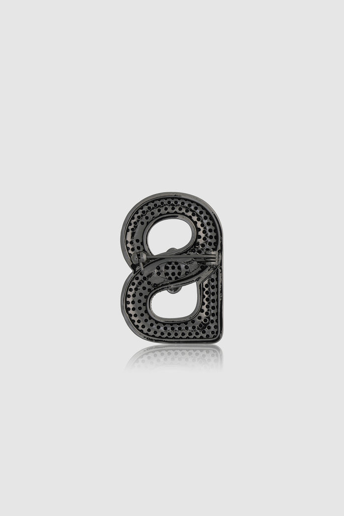 Alma Twist Crystal Brooch - Black