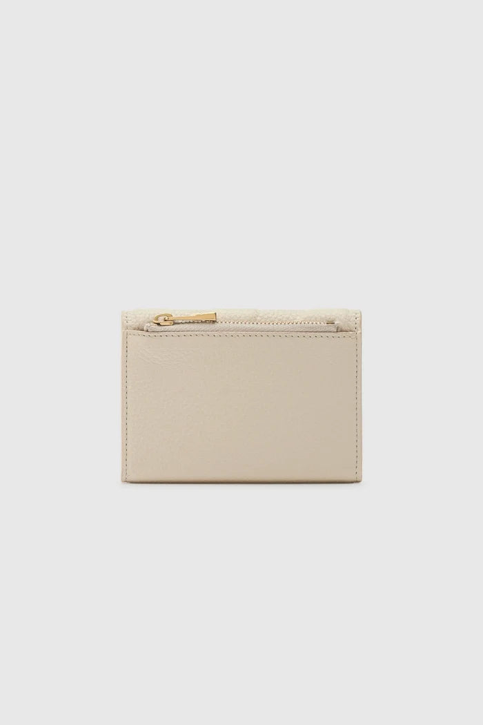 alma wallet in beige by buttonscarves back view