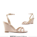 AMELIA BEIGE PATENT - wedge heel sandals