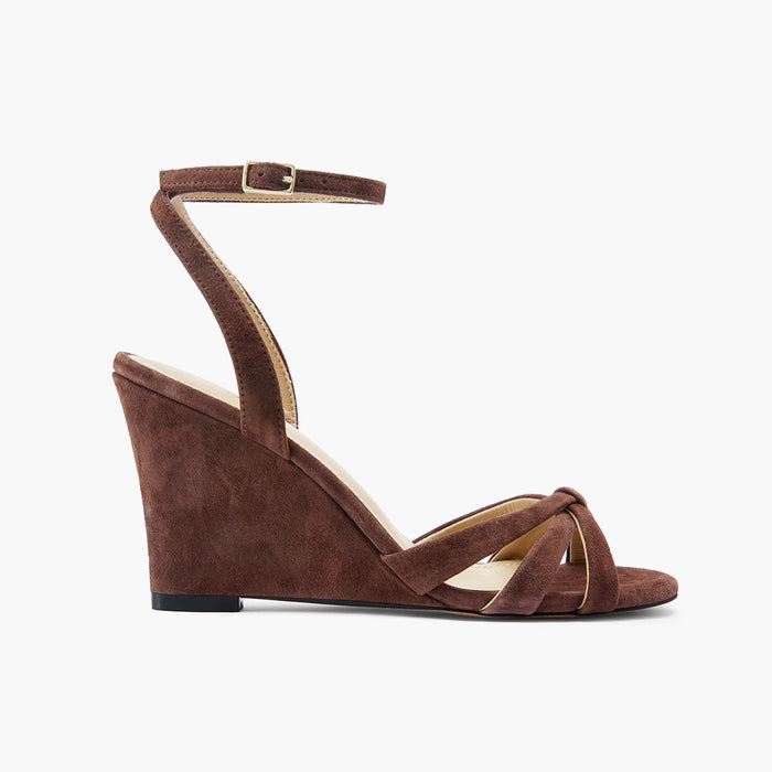 AMELIA BROWN SUEDE - wedge heel sandals