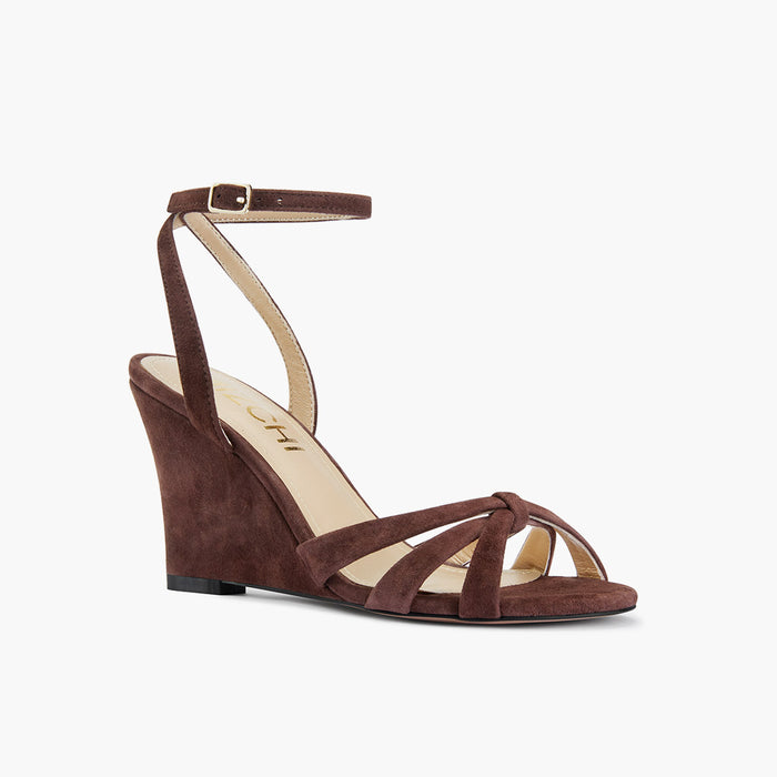 AMELIA BROWN SUEDE - wedge heel sandals