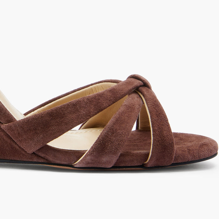AMELIA BROWN SUEDE - wedge heel sandals